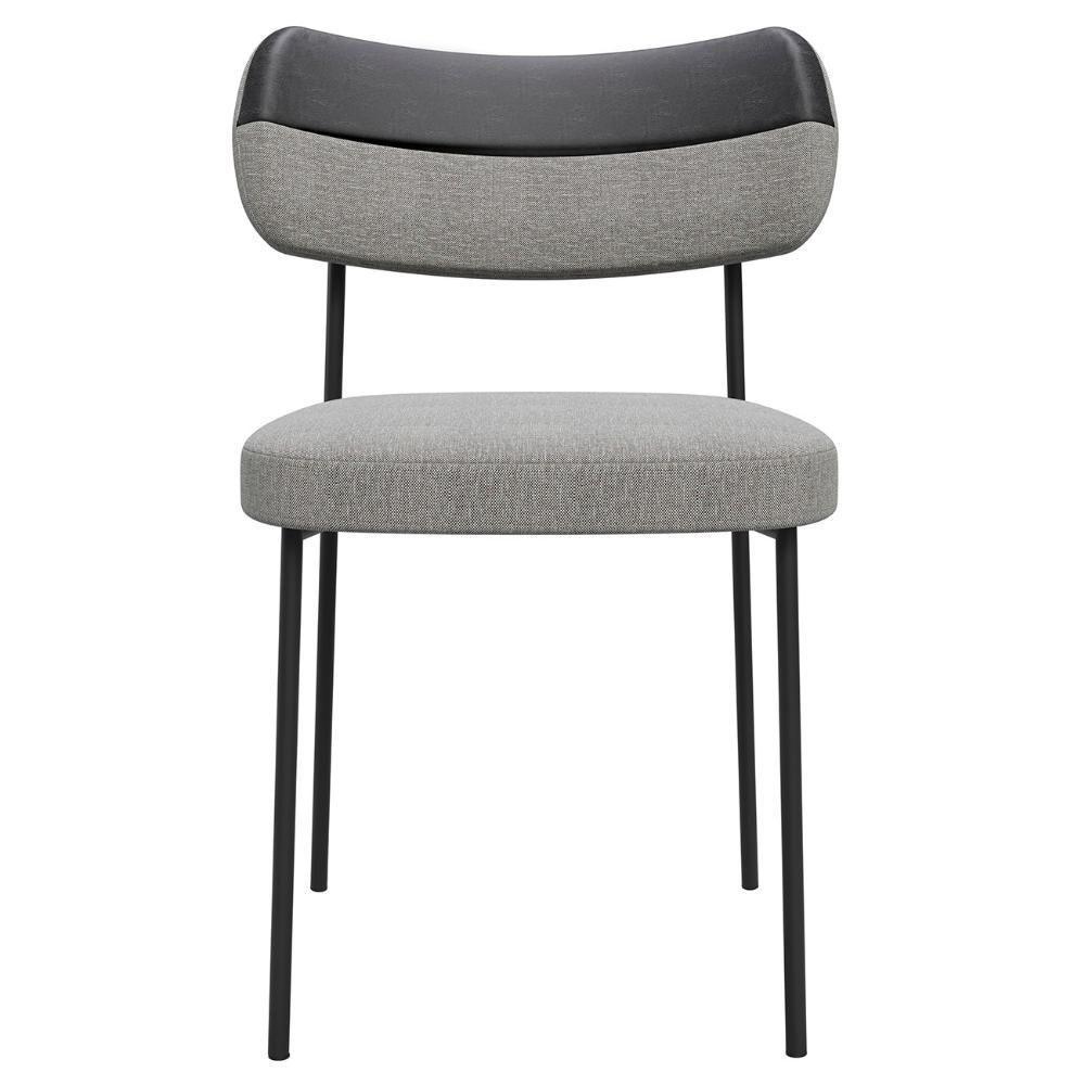 Kit 8 Cadeiras Estofadas Milli Sintético-linho A14 Preto-cinza - Mpozenato - 7