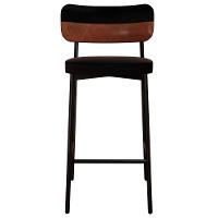 Banqueta Alta Bar Estofada Kit 2 Ella M25 Linho Preto-whisky - Mpozenato - 5