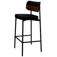 Banqueta Alta Bar Estofada Kit 2 Ella M25 Linho Preto-whisky - Mpozenato - 7