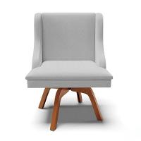 Kit 4 Cadeiras Estofadas Giratória Para Sala De Jantar Lia Linho Cinza - Ibiza - 8