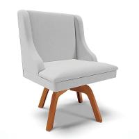 Kit 4 Cadeiras Estofadas Giratória Para Sala De Jantar Lia Linho Cinza - Ibiza - 9