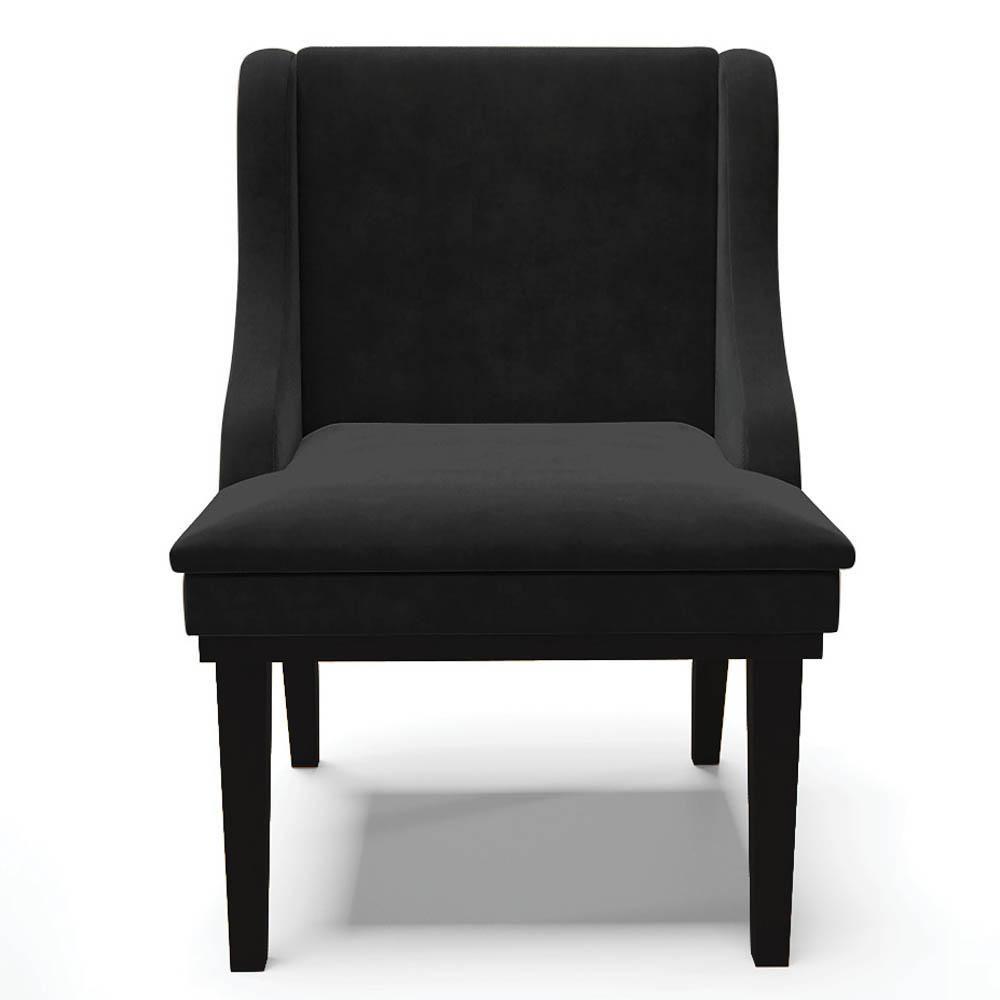 Kit 10 Cadeiras Estofadas Para Sala De Jantar Base Fixa De Madeira Preto Lia Suede Preto - Ibiza - 8