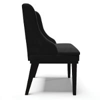 Kit 10 Cadeiras Estofadas Para Sala De Jantar Base Fixa De Madeira Preto Lia Suede Preto - Ibiza - 6