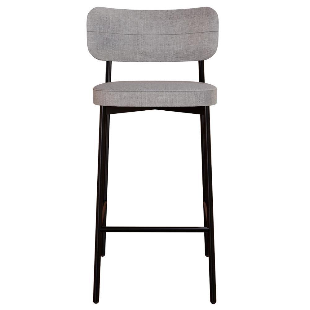 Banqueta Alta Bar Estofada Kit 2 Ella M25 Linho Cinza Cl - Mpozenato - 6