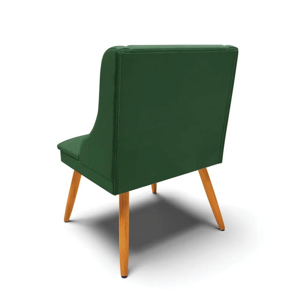 Kit 6 Cadeiras Estofadas Para Sala De Jantar Pés Palito Lia Veludo Verde Esmeralda - Ibiza - 8