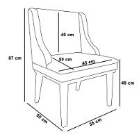 Kit 6 Cadeiras Estofadas Para Sala De Jantar Base Fixa De Madeira Castanho Lia Suede Bege - Ibiza