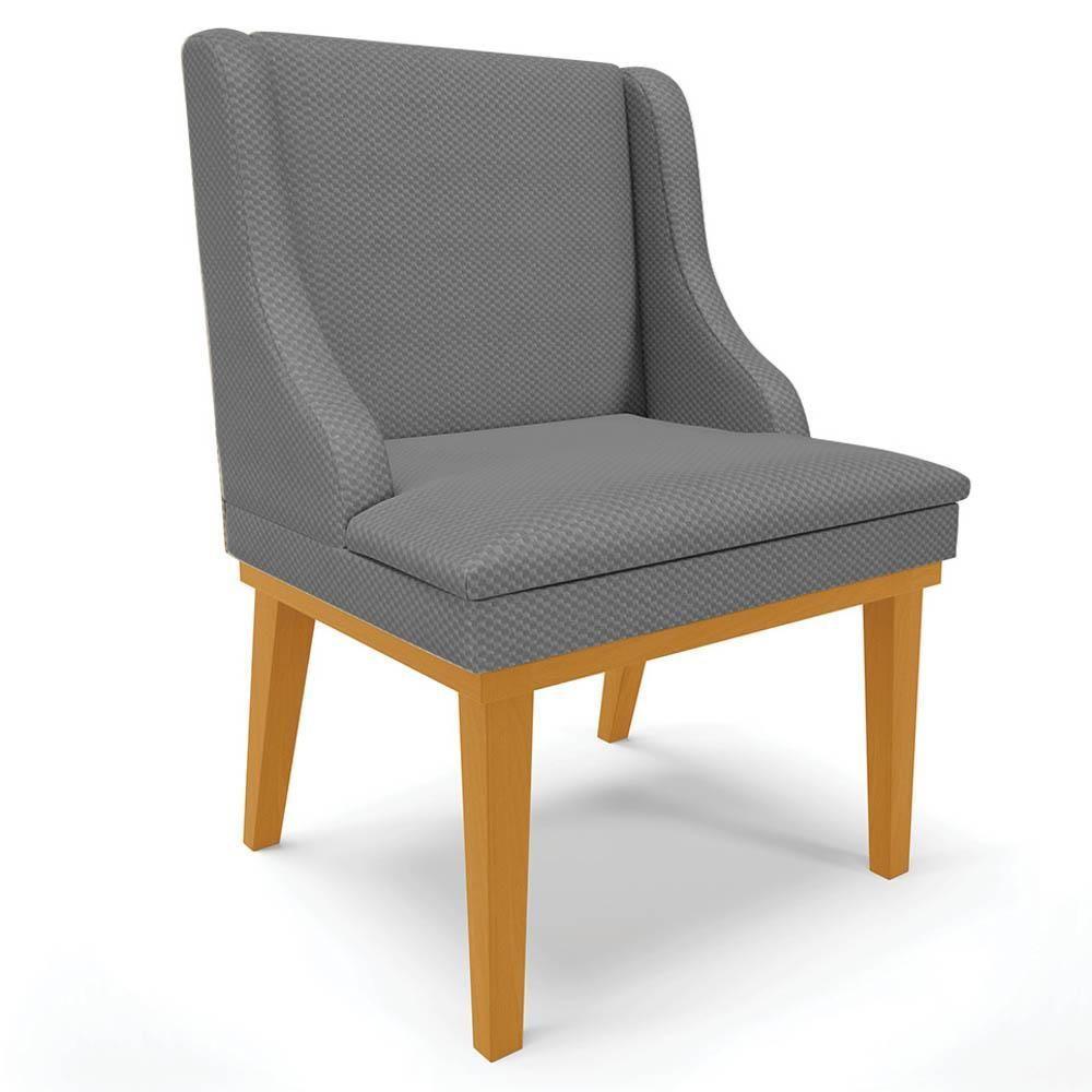 Kit 10 Cadeiras Estofadas Para Sala De Jantar Base Fixa De Madeira Castanho Lia Veludo Grafite - Ibiza - 9