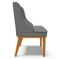 Kit 10 Cadeiras Estofadas Para Sala De Jantar Base Fixa De Madeira Castanho Lia Veludo Grafite - Ibiza - 6