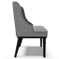 Kit 8 Cadeiras Estofadas Para Sala De Jantar Base Fixa De Madeira Preto Lia Linho Grafite - Ibiza - 6