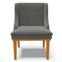 Kit 10 Cadeiras Estofadas Para Sala De Jantar Base Fixa De Madeira Castanho Lia Suede Grafite - Ibiza - 8