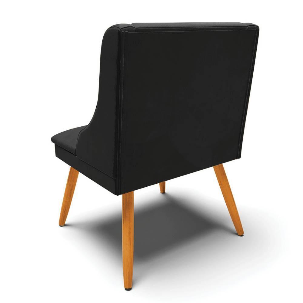 Kit 10 Cadeiras Estofadas Para Sala De Jantar Pés Palito Lia Veludo Preto - Ibiza - 3