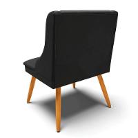 Kit 10 Cadeiras Estofadas Para Sala De Jantar Pés Palito Lia Veludo Preto - Ibiza - 3