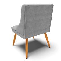 Kit 6 Cadeiras Estofadas Para Sala De Jantar Pés Palito Lia Suede Cinza - Ibiza - 7