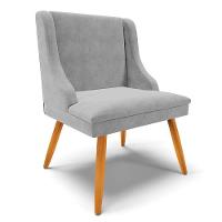 Kit 6 Cadeiras Estofadas Para Sala De Jantar Pés Palito Lia Suede Cinza - Ibiza - 9