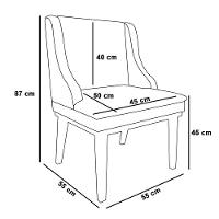 Kit 6 Cadeiras Estofadas Para Sala De Jantar Base Fixa De Madeira Castanho Lia Veludo Rosê - Ibiza - 5