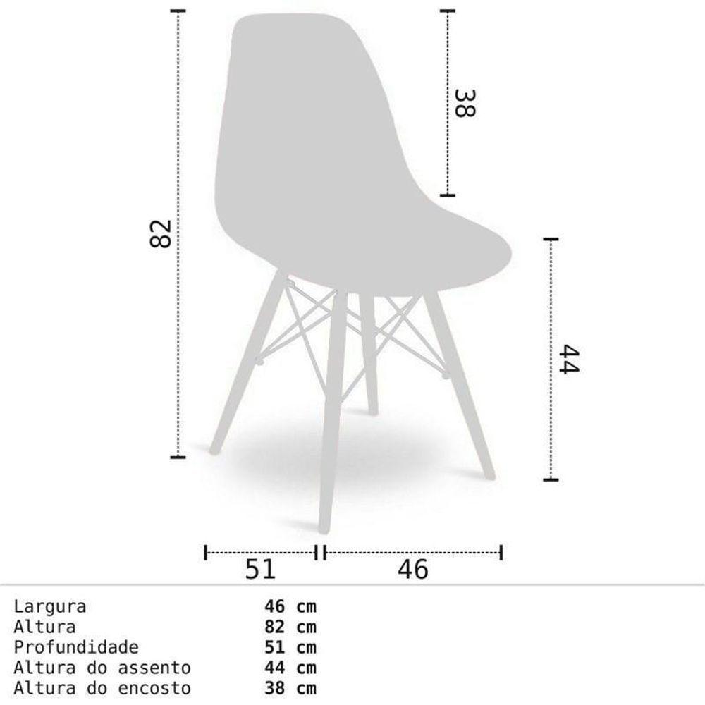 Kit 04 Cadeiras Eiffel Charles Eames F01 Preta Base De Madeira Dsw - Mpozenato - 5