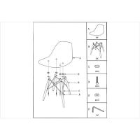 Kit 04 Cadeiras Eiffel Charles Eames F01 Preta Base De Madeira Dsw - Mpozenato