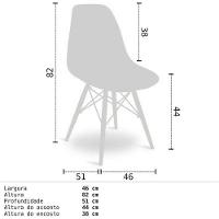 Kit 04 Cadeiras Eiffel Charles Eames F01 Preta Base De Madeira Dsw - Mpozenato - 5