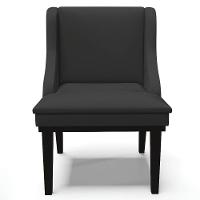 Kit 4 Cadeiras Estofadas Sala De Jantar Base Fixa De Madeira Preto Lia Sintético Preto - Ibiza - 8