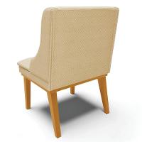 Kit 2 Cadeiras Estofadas Para Sala De Jantar Base Fixa De Madeira Castanho Lia Veludo Off White - Ibiza - 5