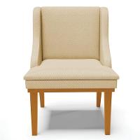 Kit 2 Cadeiras Estofadas Para Sala De Jantar Base Fixa De Madeira Castanho Lia Veludo Off White - Ibiza - 6