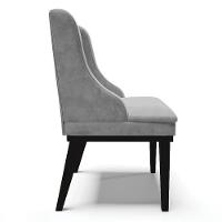 Kit 8 Cadeiras Estofadas Para Sala De Jantar Base Fixa De Madeira Preto Lia Suede Cinza - Ibiza - 6