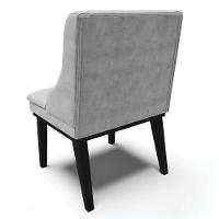 Kit 8 Cadeiras Estofadas Para Sala De Jantar Base Fixa De Madeira Preto Lia Suede Cinza - Ibiza - 7