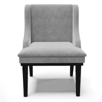 Kit 8 Cadeiras Estofadas Para Sala De Jantar Base Fixa De Madeira Preto Lia Suede Cinza - Ibiza - 8