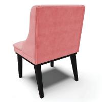 Kit 10 Cadeiras Estofadas Para Sala De Jantar Base Fixa De Madeira Preto Lia Suede Rosê - Ibiza - 7