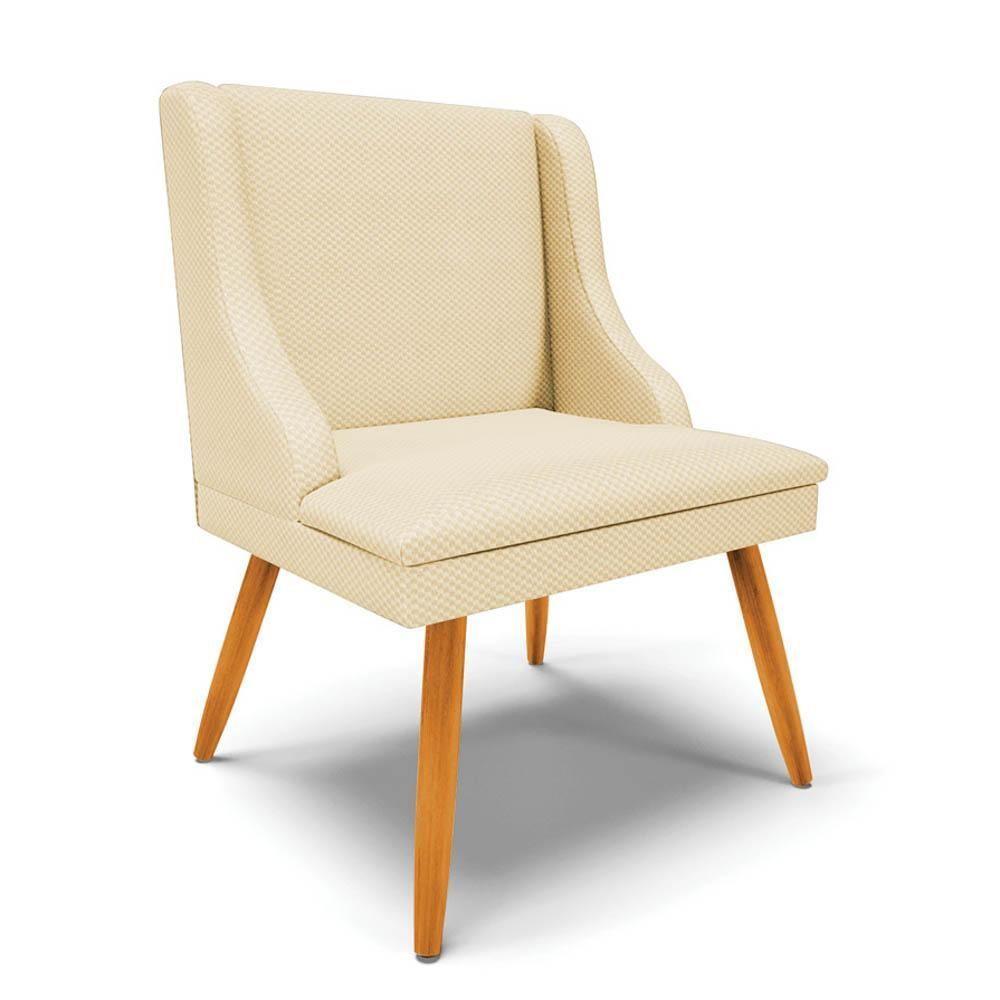 Kit 2 Cadeiras Estofadas Para Sala De Jantar Pés Palito Lia Veludo Off White Luxo - Ibiza - 8