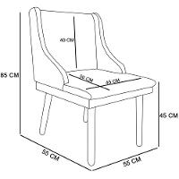 Kit 2 Cadeiras Estofadas Para Sala De Jantar Pés Palito Lia Veludo Off White Luxo - Ibiza - 3
