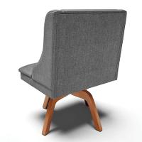 Kit 8 Cadeiras Estofadas Giratória Para Sala De Jantar Lia Linho Grafite - Ibiza