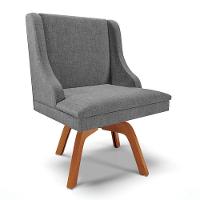 Kit 8 Cadeiras Estofadas Giratória Para Sala De Jantar Lia Linho Grafite - Ibiza - 6