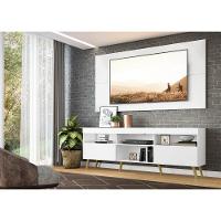Rack Com Painel Tv 65" Retrô Flórida Multimóveis V3133 Branco/Natural Branco/Natural - 2