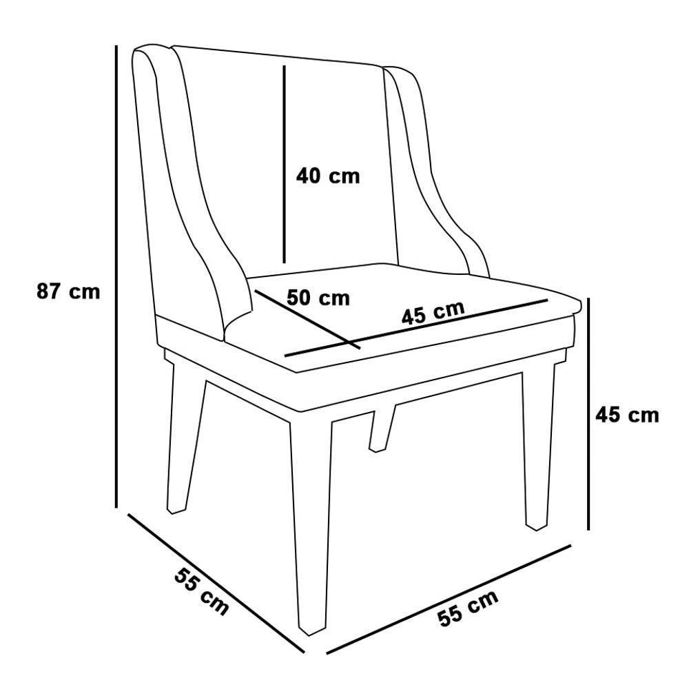 Kit 6 Cadeiras Estofadas Para Sala De Jantar Base Fixa De Madeira Preto Lia Suede Rosa Bebê - Ibiza - 4