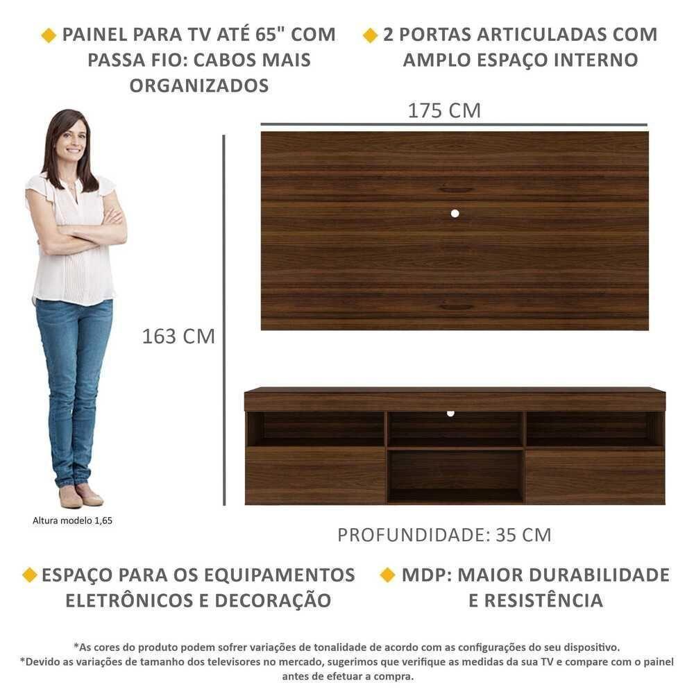 Rack Com Painel Tv 65" Holanda Br3059 Duna - 5