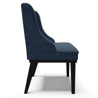 Kit 4 Cadeiras Estofadas Para Sala De Jantar Base Fixa De Madeira Preto Lia Suede Azul Marinho - Ibiza - 6