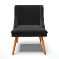 Kit 6 Cadeiras Estofadas Para Sala De Jantar Pés Palito Lia Veludo Preto - Ibiza - 8