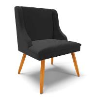 Kit 6 Cadeiras Estofadas Para Sala De Jantar Pés Palito Lia Veludo Preto - Ibiza - 9