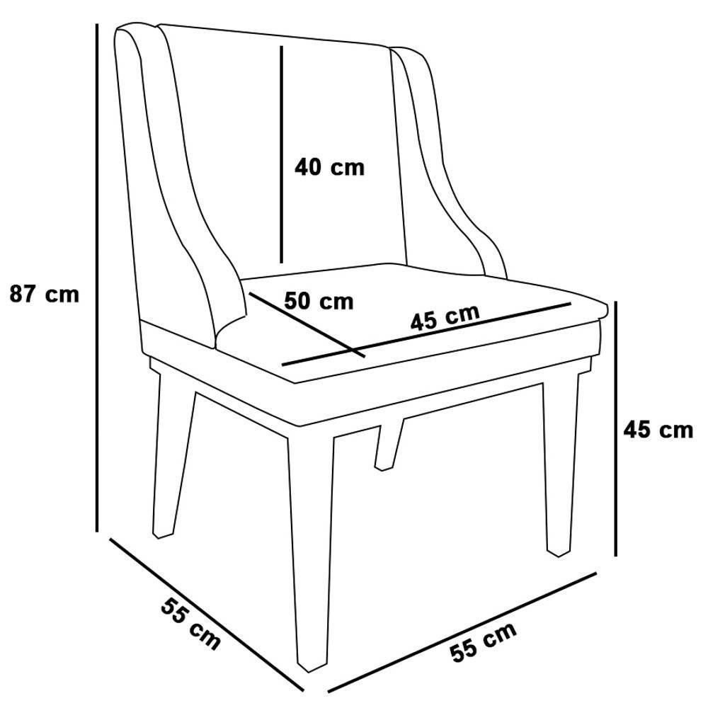 Kit 10 Cadeiras Estofadas Base Fixa De Madeira Preto Lia Sintético Premium Preto - Ibiza - 4