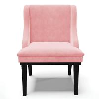 Kit 10 Cadeiras Estofadas Para Sala De Jantar Base Fixa De Madeira Preto Lia Suede Rosa Bebê - Ibiza - 8