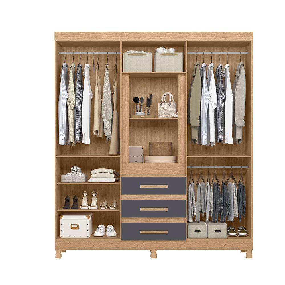 Guarda Roupa Fusion Casal Porta Basculante Espelho Albatroz Freijó/titanium - 4