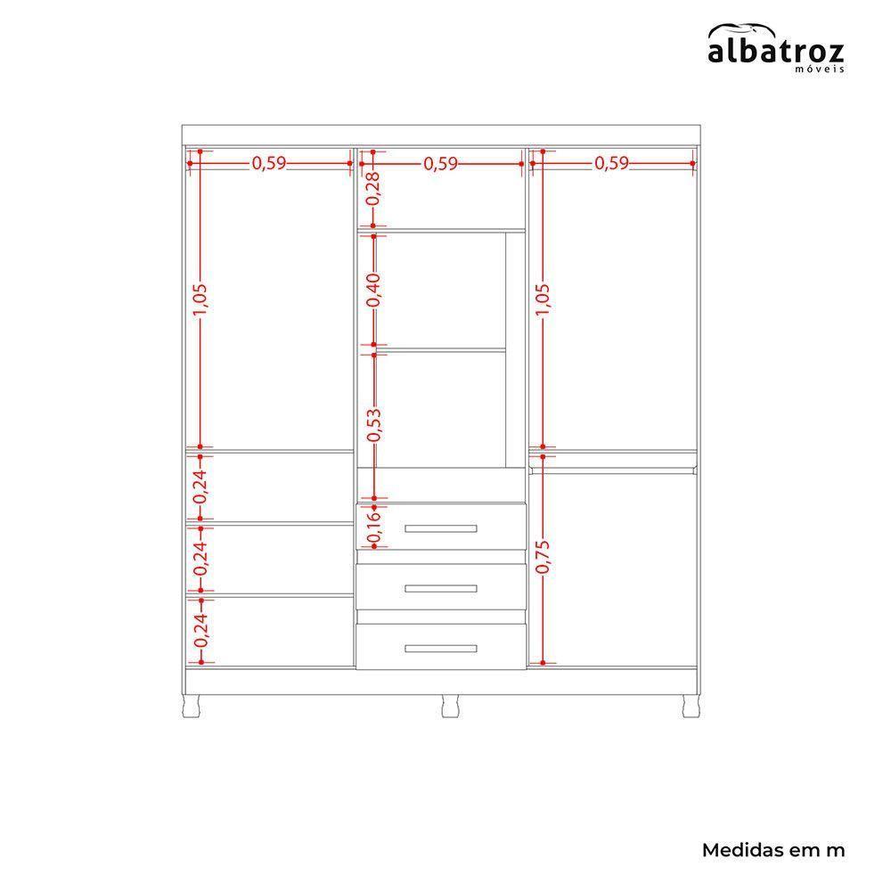 Guarda Roupa Fusion Casal Porta Basculante Espelho Albatroz Freijó/titanium - 5