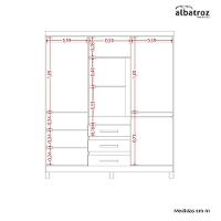 Guarda Roupa Fusion Casal Porta Basculante Espelho Albatroz Freijó/titanium - 5
