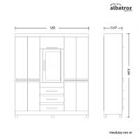 Guarda Roupa Fusion Casal Porta Basculante Espelho Albatroz Freijó/titanium - 6