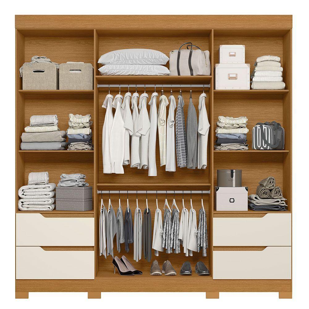 Guarda Roupa Vivacce Com Espelho E 4 Portas Albatroz Cinamomo/off White (flex) - 4