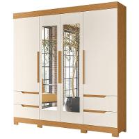 Guarda Roupa Vivacce Com Espelho E 4 Portas Albatroz Cinamomo/off White (flex) - 1