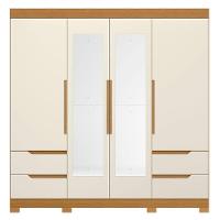 Guarda Roupa Vivacce Com Espelho E 4 Portas Albatroz Cinamomo/off White (flex) - 3