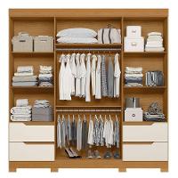Guarda Roupa Vivacce Com Espelho E 4 Portas Albatroz Cinamomo/off White (flex)