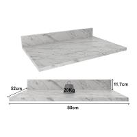 Tampo Mdp 25mm Para Balcão De Cozinha 80cm Multimóveis Cr20418 Mármore Branco Mármore Branco - 2